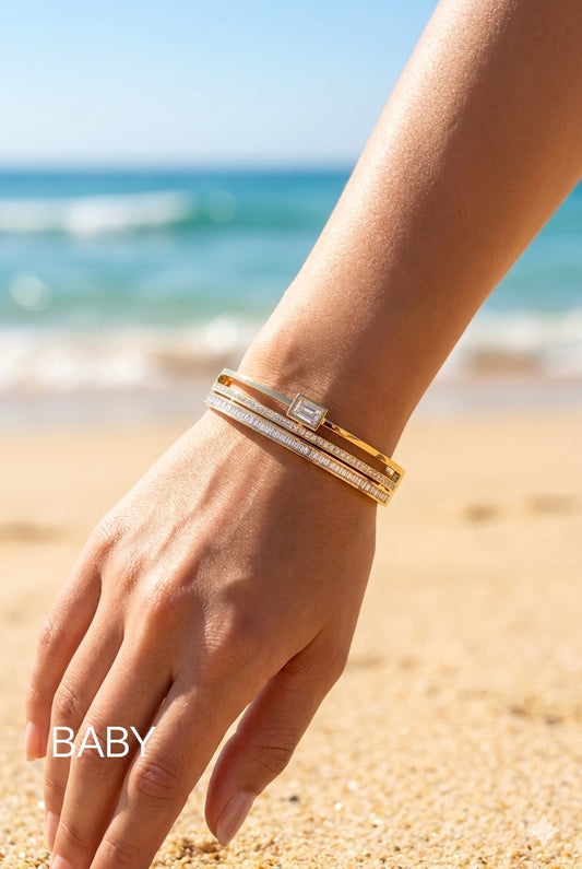 Premium Anti Tarnish Double Layer Crystal Bracelet Baby Size