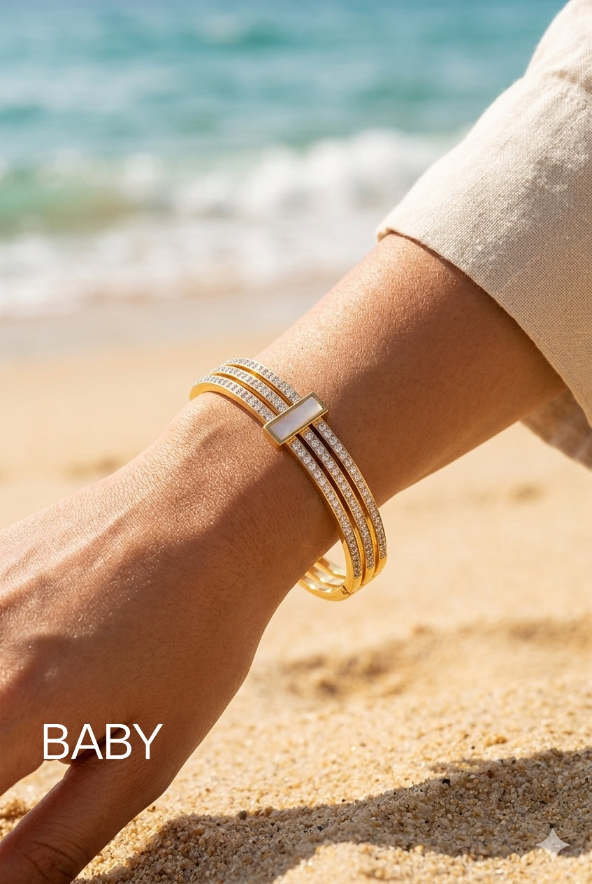 Luxury Anti Tarnish Crystal Line Bracelet Baby Size