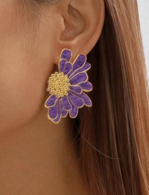 Korean Half Daisy Flower Earring