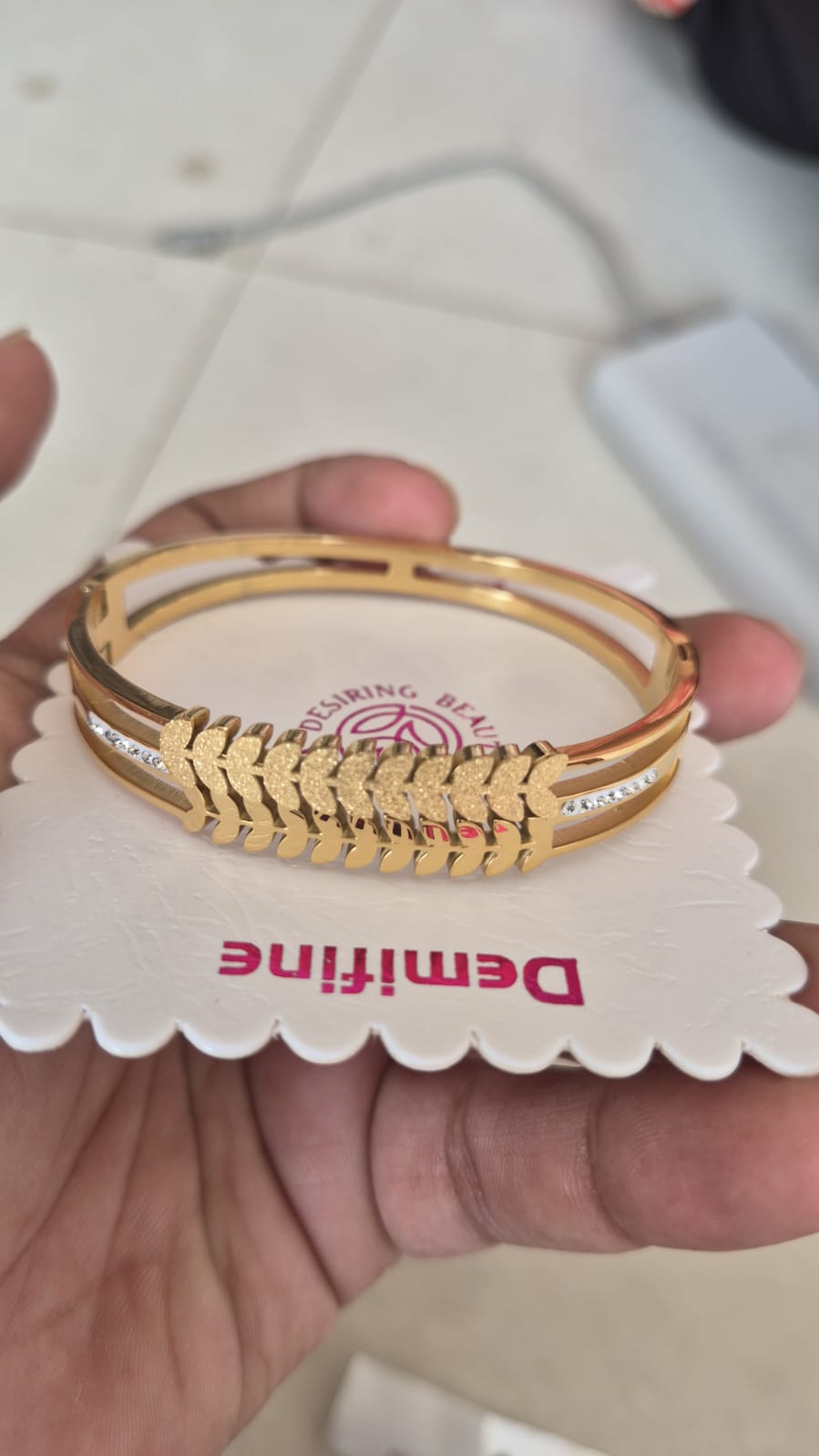 Anti tarnish leaf bracelet