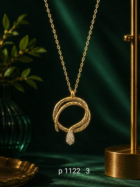 Anti tarnish snake pendent necklace