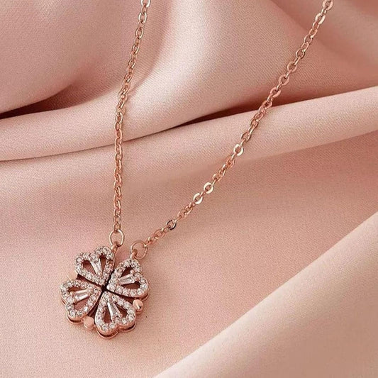 Anti tarnish four petals magnetic neckless