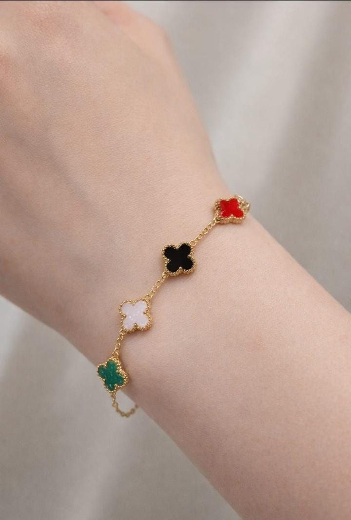 Anti-Tarnish  Clover Charm Bracelet