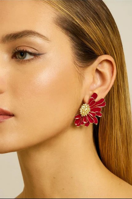 Korean Half Daisy Flower Earring