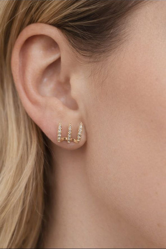 Korean Style Triple Stud Earrings