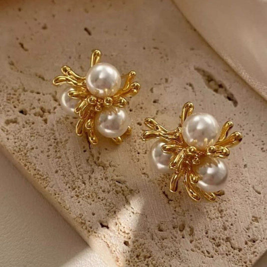 Korean Pearl Flower Earring