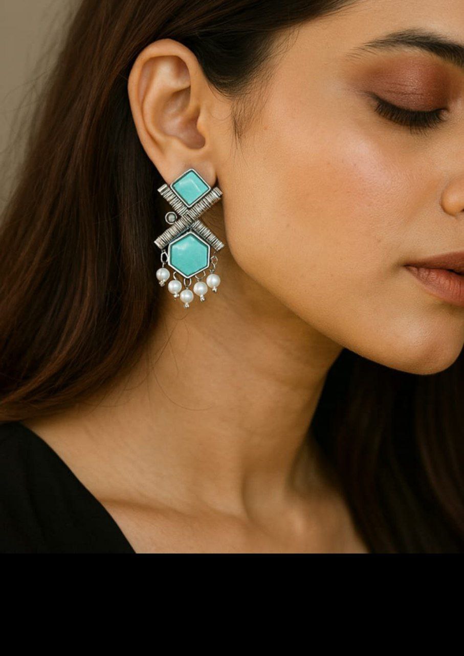 Traditional Oxidized Statement Earrings