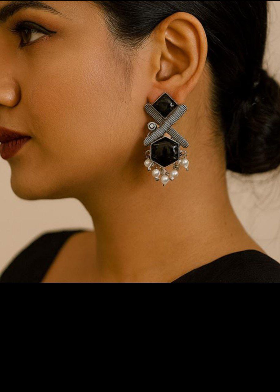 Traditional Oxidized Statement Earrings