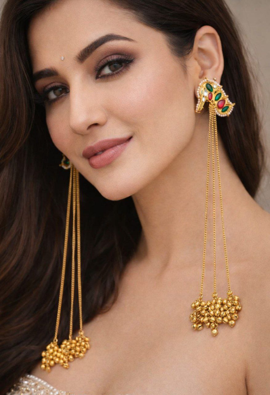 Kashmiri Long Chain Ethnic Earring
