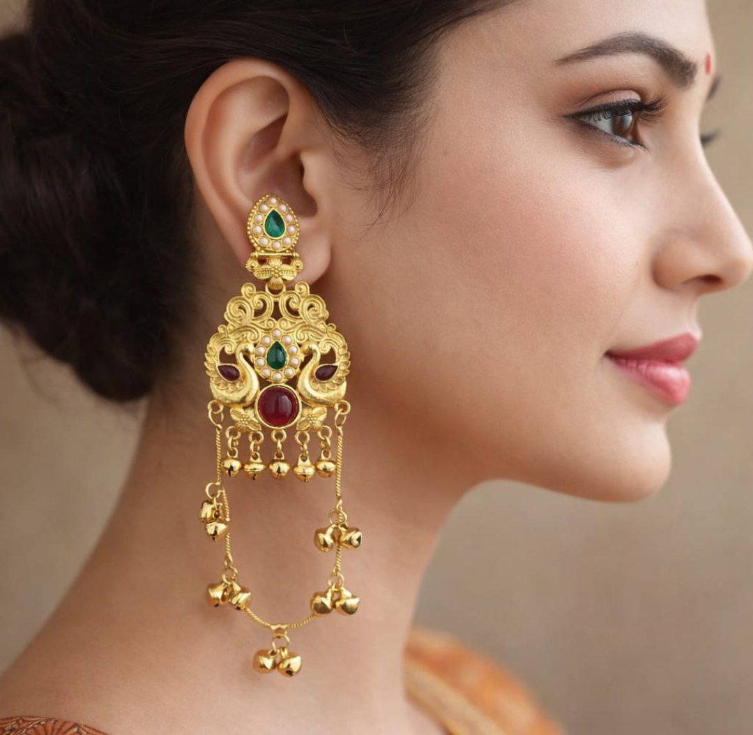 Kashmiri Traditional Peacock Earrings