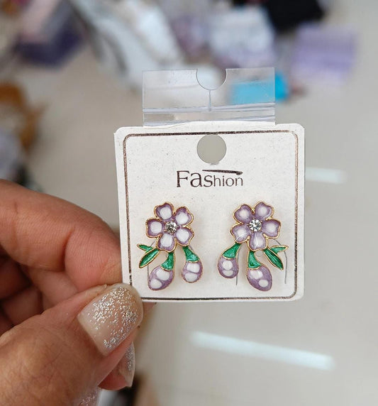 Korean Cute flower enamel design Earring