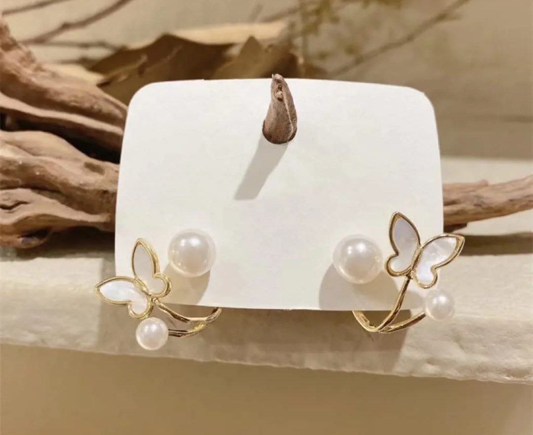 Korean Butterfly Flutter Stud Earring