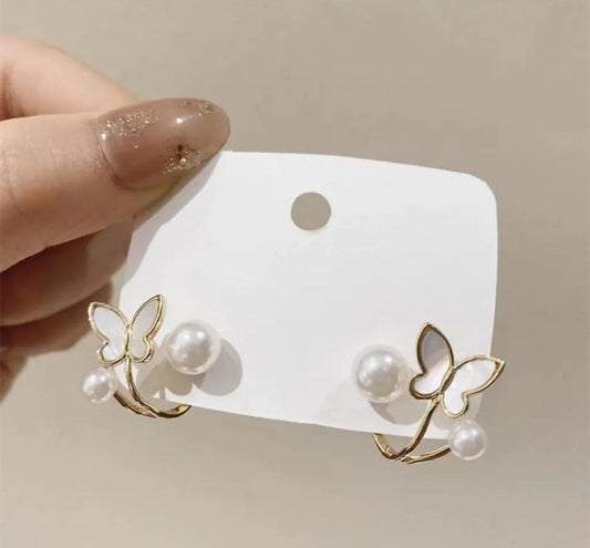 Korean Butterfly Flutter Stud Earring