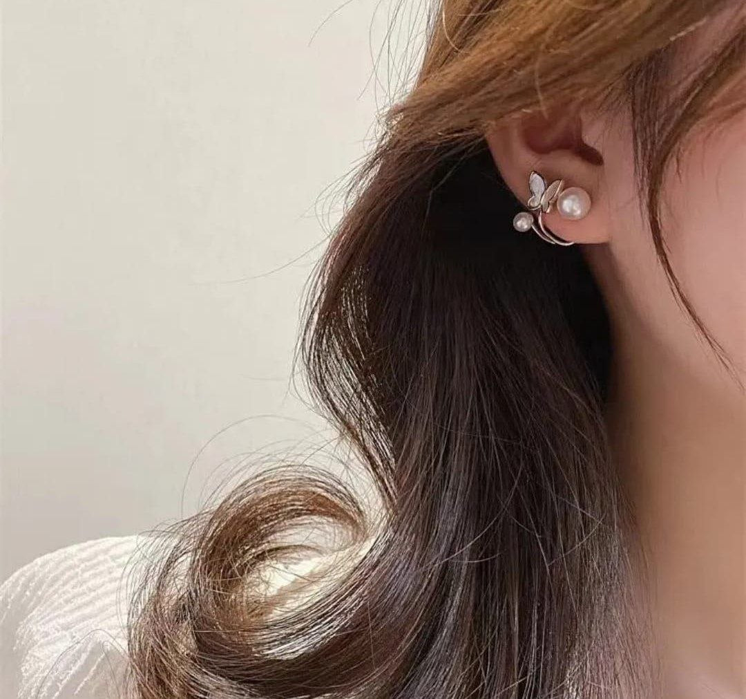 Korean Butterfly Flutter Stud Earring