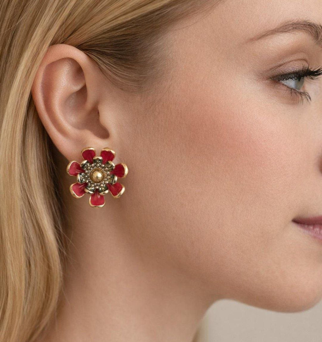 Korean Vintage Flower Earrings