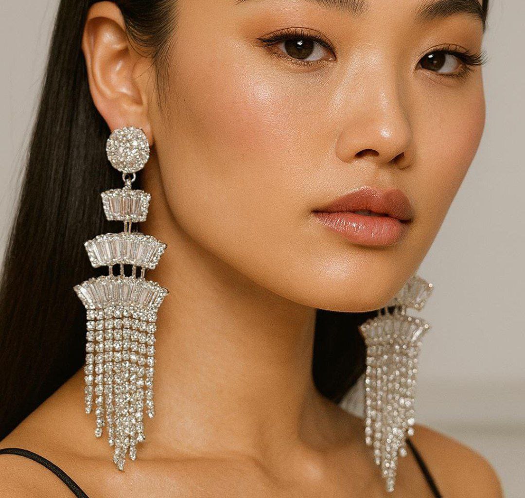 Korean Party Wear Chandelier Tassel Earrings