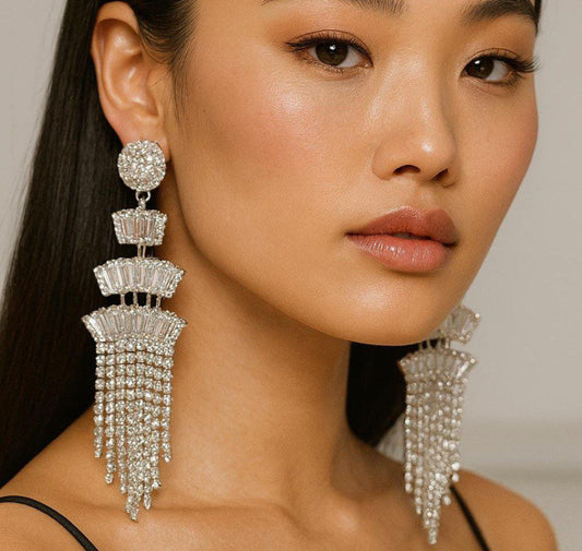 Korean Party Wear Chandelier Tassel Earrings
