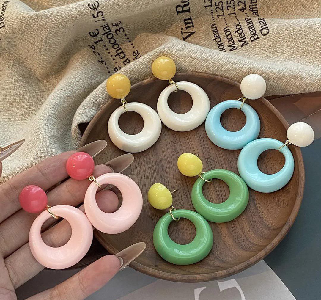 Korean Cute Donut Dangle Earrings