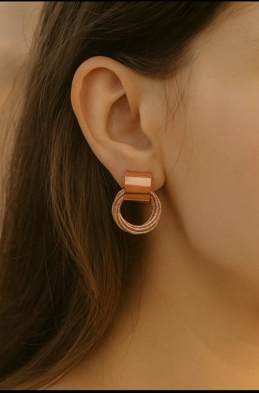 Korean Minimalist Drop Hoop Earrings
