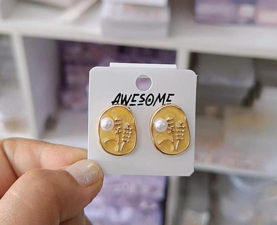 Korean Elegant Enamel Design Earring