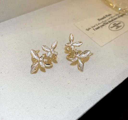 Korean Butterfly Bloom Stud Earrings