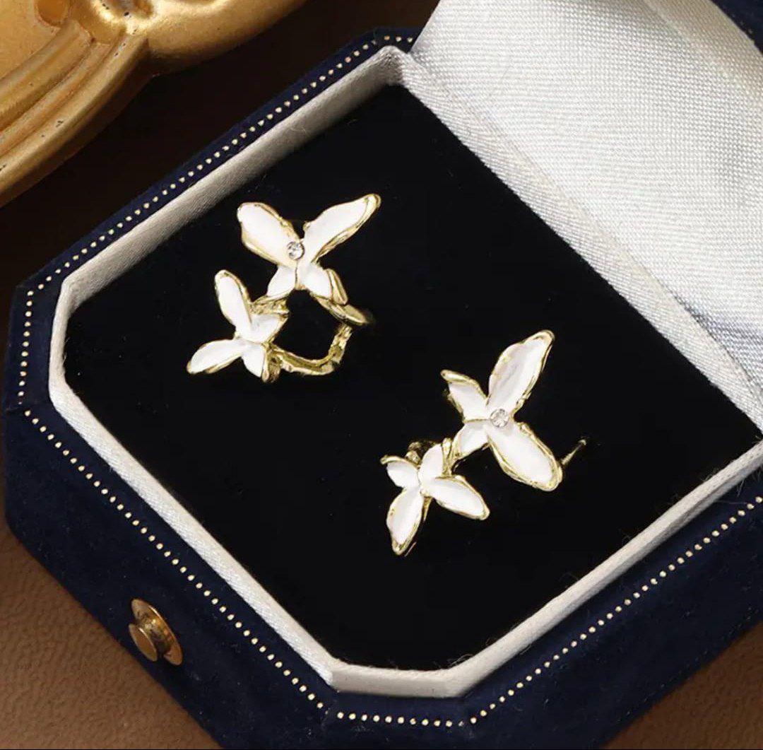 Korean Butterfly Bloom Stud Earrings