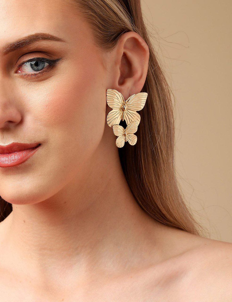 Korean Style Twin Butterfly Earrings
