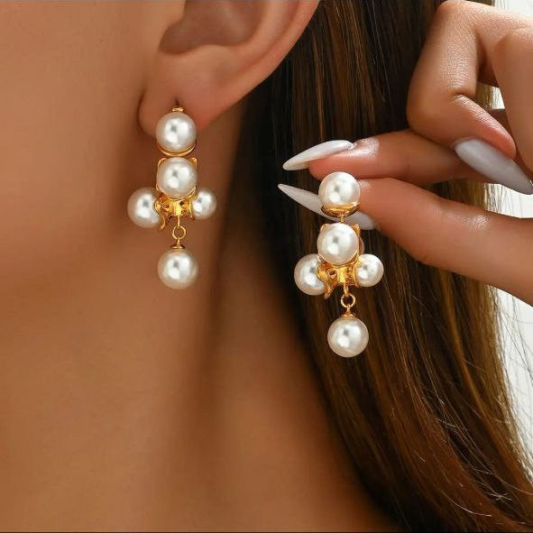Korean Pearl Bloom Designer Earrings