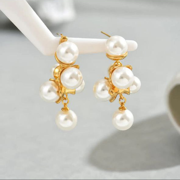 Korean Pearl Bloom Designer Earrings