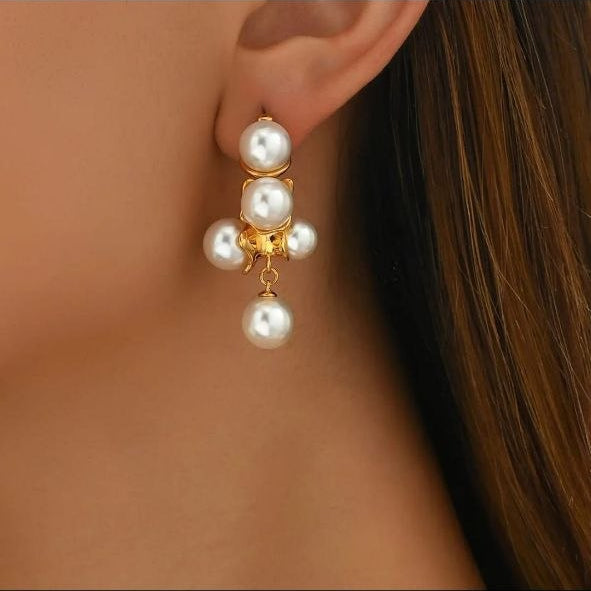 Korean Pearl Bloom Designer Earrings