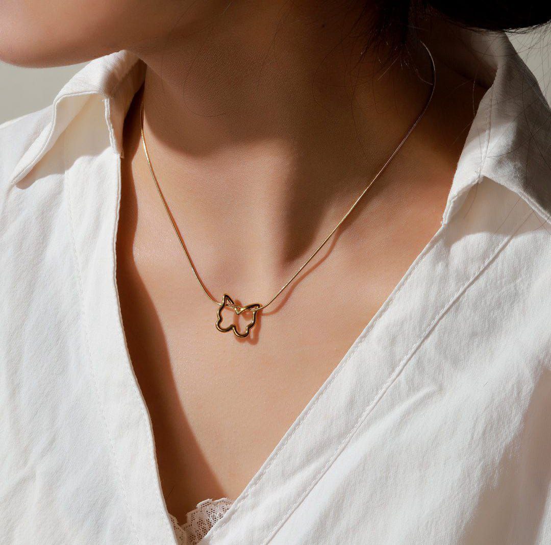 Anti-tarnish stainless steel Open Butterfly Pendant.