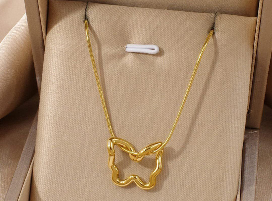 Anti-tarnish stainless steel Open Butterfly Pendant.
