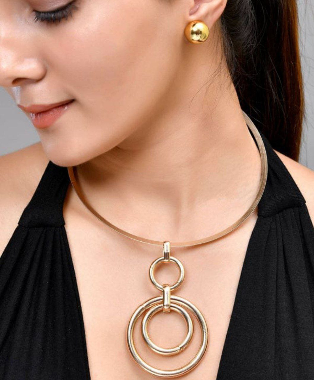 Stainless Steel Anti Tarnish Necklace Earring Combo Set
