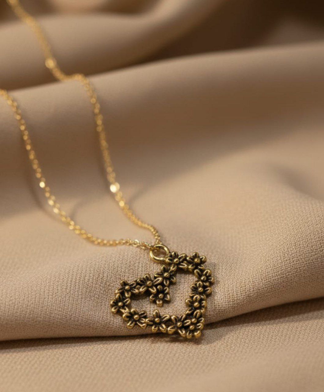 Flower Heart Anti-Tarnish Necklace