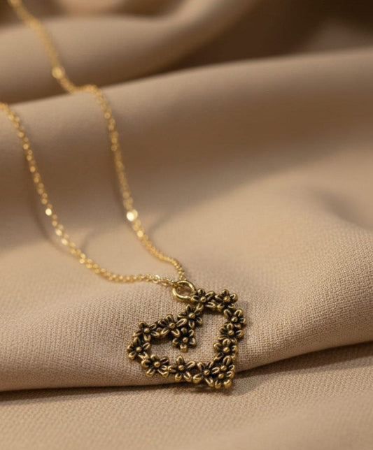 Flower Heart Anti-Tarnish Necklace