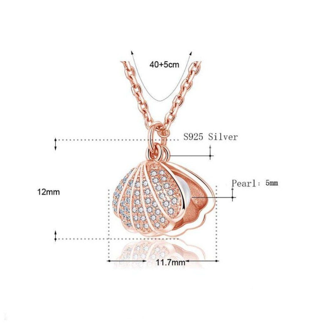 Elegant Rose Gold Shell Pearl Pendant Necklace for Women