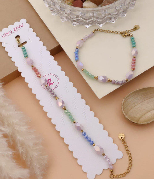 Pastel Multicolor Crystal Beads Bracelet