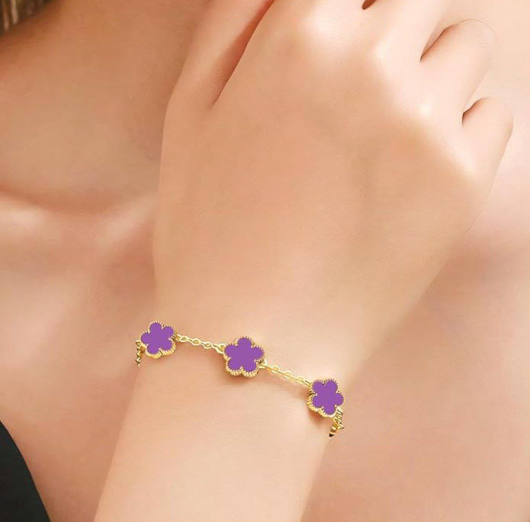Anti-Tarnish  Clover Charm Bracelet