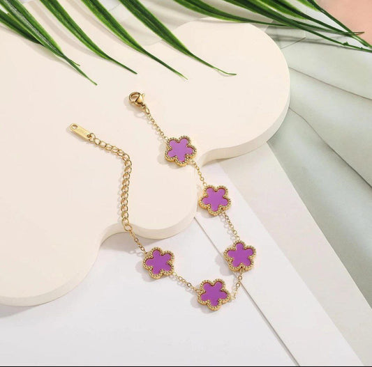 Anti-Tarnish  Clover Charm Bracelet
