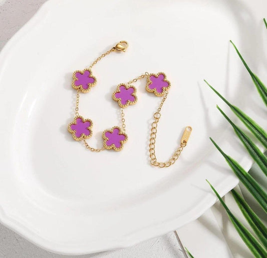 Anti-Tarnish  Clover Charm Bracelet