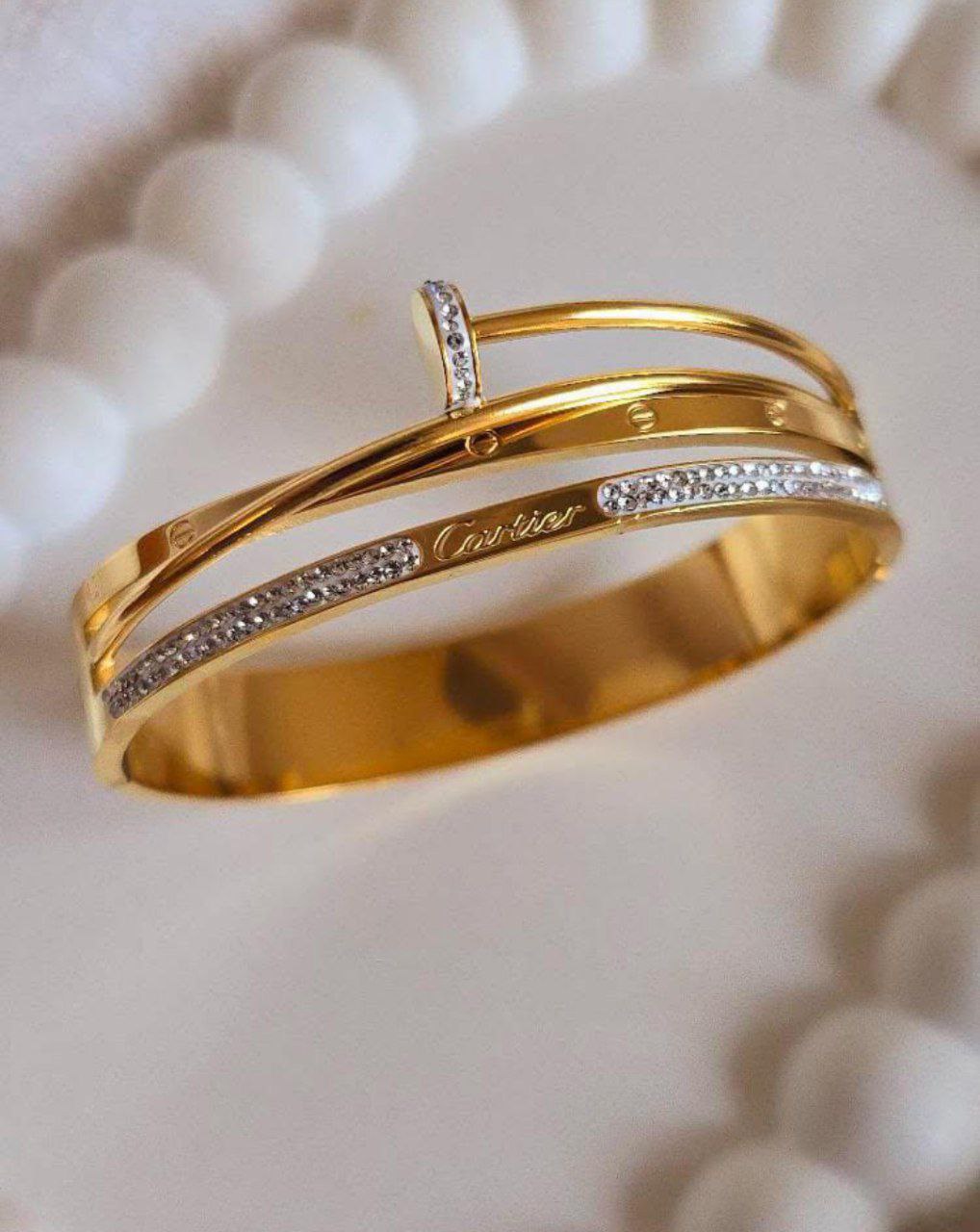 Crystal Studded Nail Style Luxury Kada