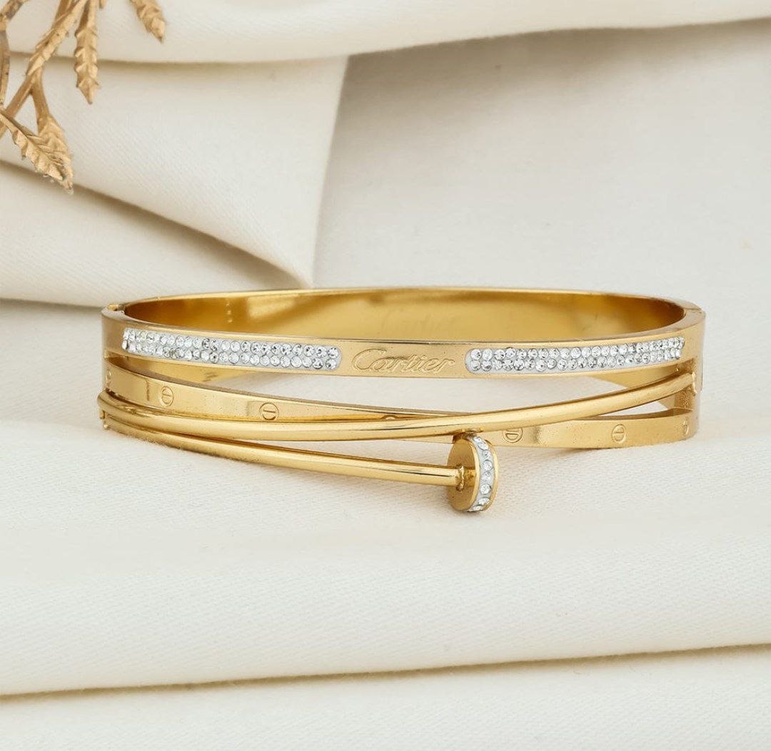 Crystal Studded Nail Style Luxury Kada