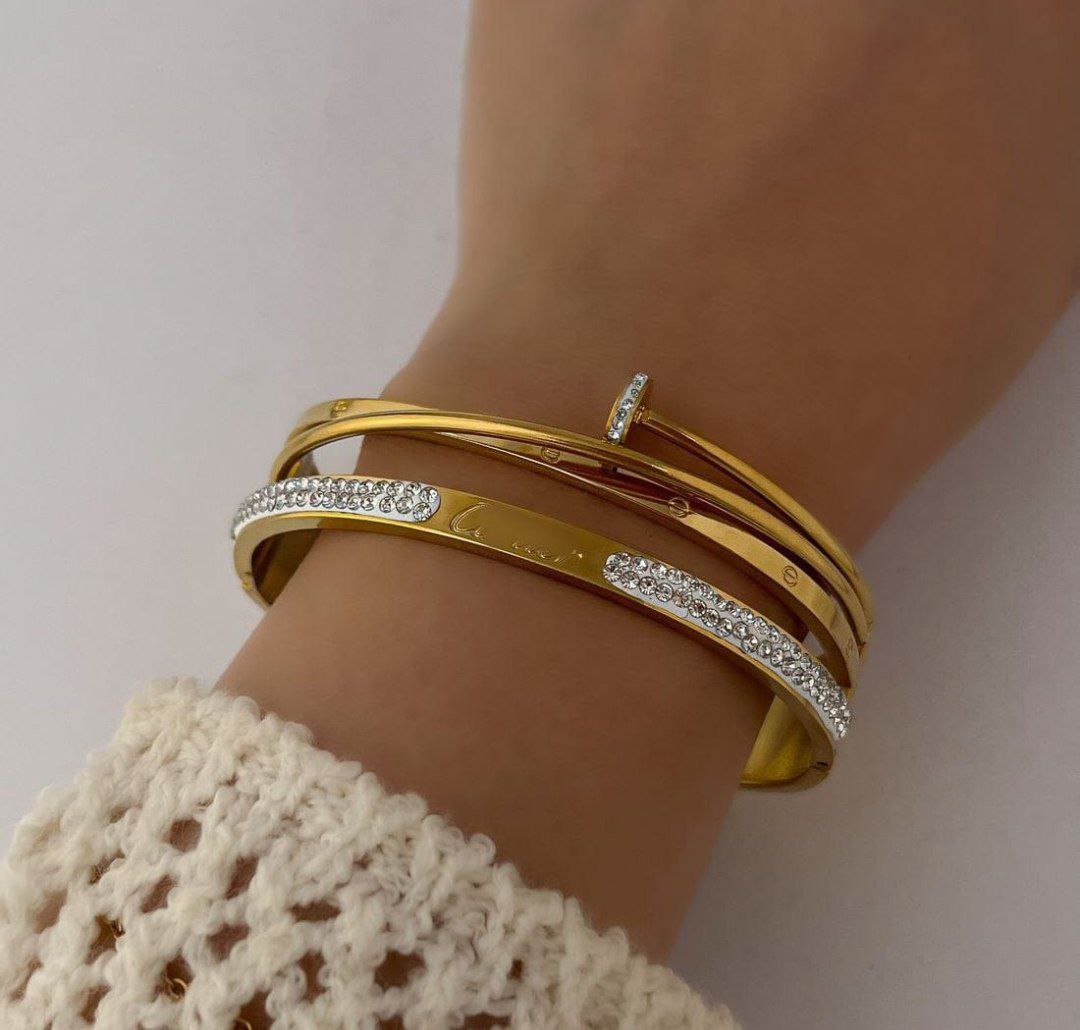 Crystal Studded Nail Style Luxury Kada