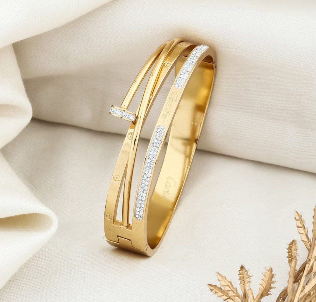 Crystal Studded Nail Style Luxury Kada
