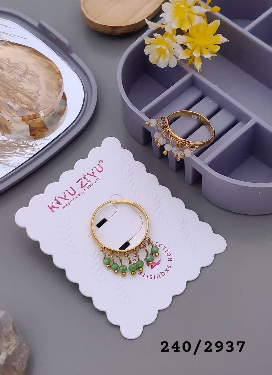 Anti-Tarnish Kiyu Ziyu Pearl Charm Adjustable Ring