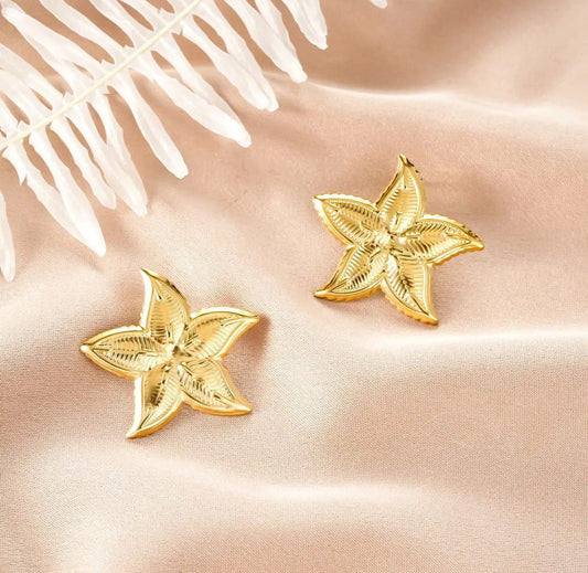 Anti-Tarnish Gold Star-Shaped Earrings