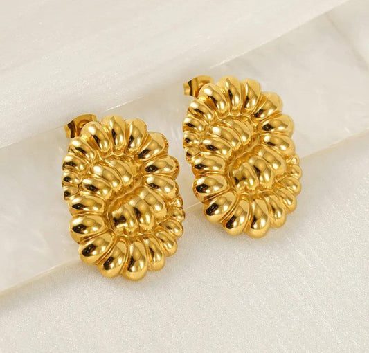 Anti-Tarnish Sunburst Luxe Stud Earrings