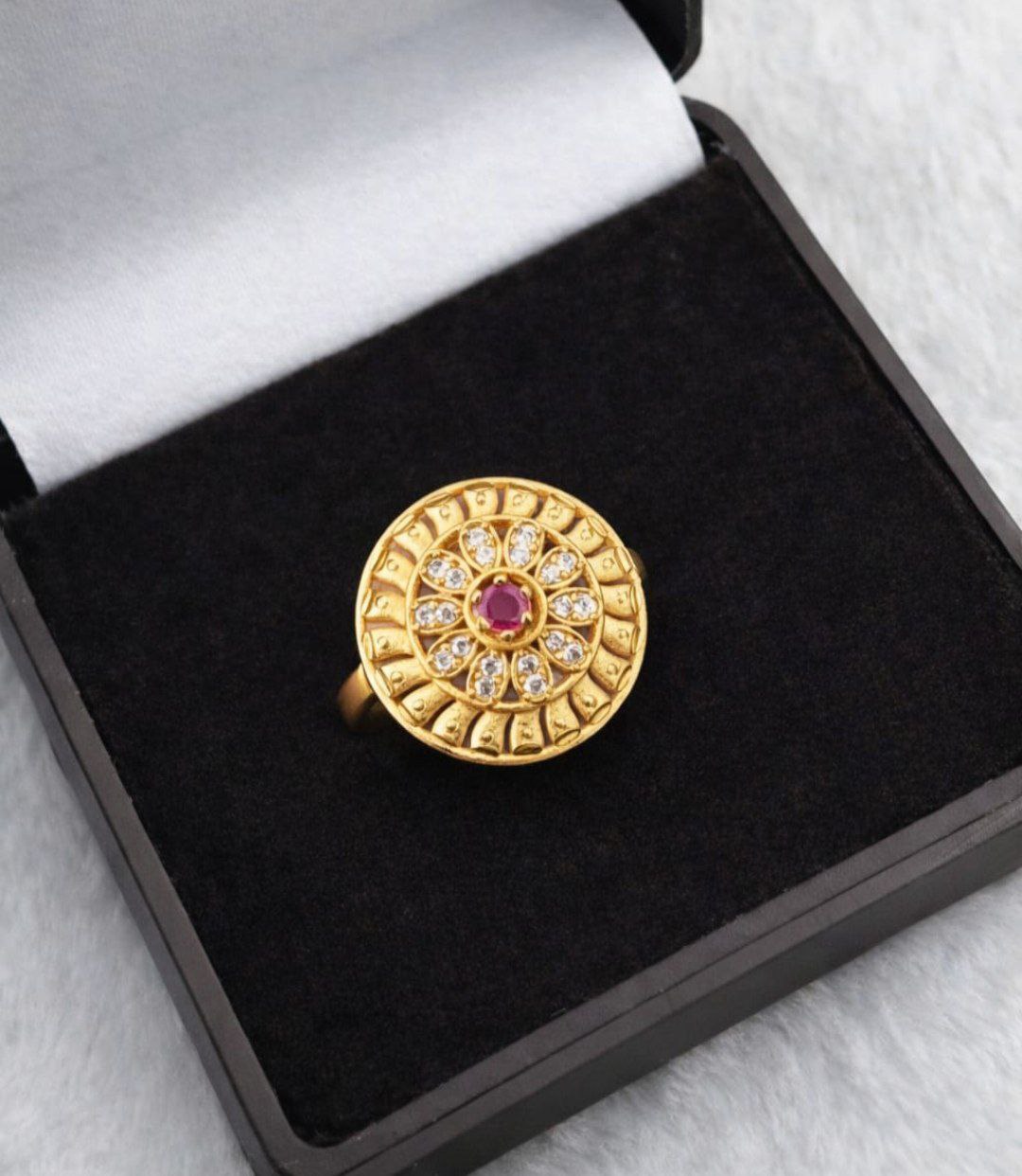 Premium Gold Ruby Statement Ring