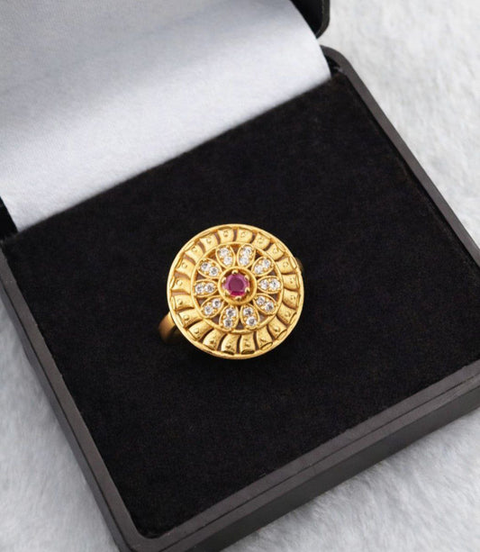Premium Gold Ruby Statement Ring