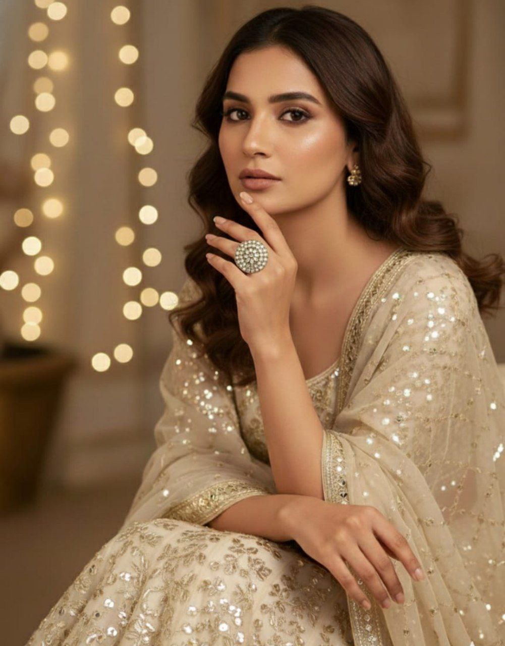 Vintage Floral Kundan Ring